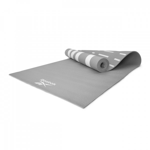 Reebok Yogamatte, 4mm, doppelseitig, grau