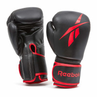 Reebok Leder-Boxhandschuhe 14oz Schwarz/Rot