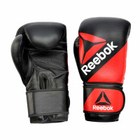 Reebok Combat Leder-Boxhandschuhe, Rot/Schwarz