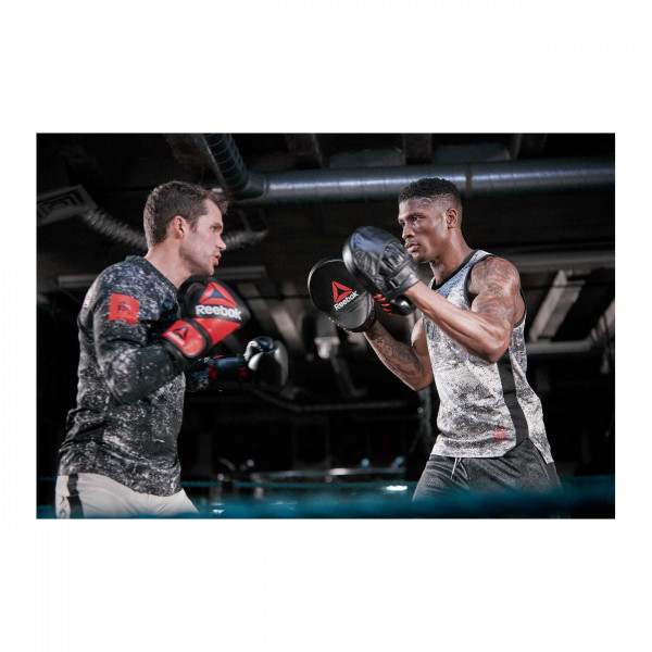 Reebok Combat Leder-Boxhandschuhe, Rot/Schwarz