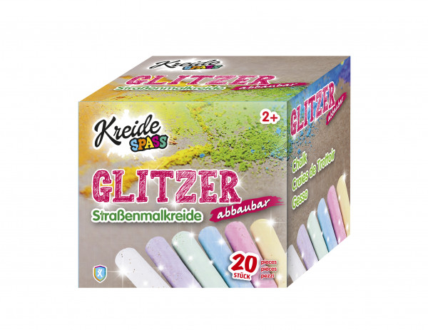 Kreidespass Glitzer Straßenmalkreide, 20 Stück